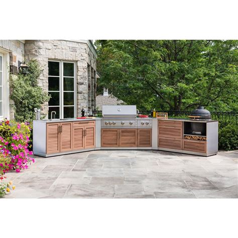 newage products 3pc outdoor kitchen stainless steel cabinet set|newage stainless steel kitchen cabinets.